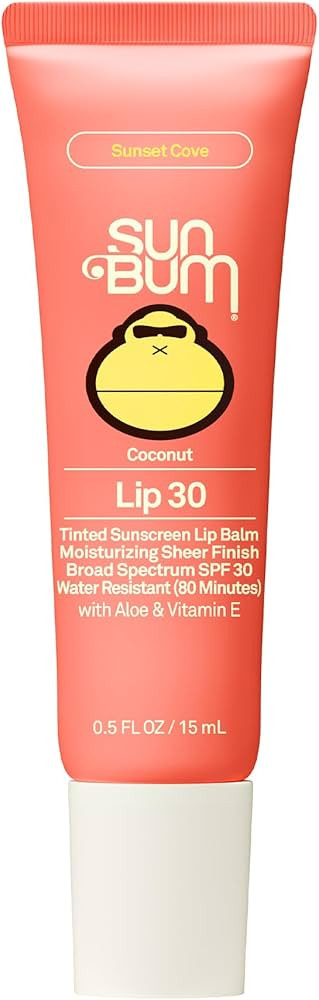 Sun Bum SPF 30 Sunscreen Sunset Cove Tinted Lip Balm - Coconut Flavor Broad Spectrum Moisturizing... | Amazon (US)