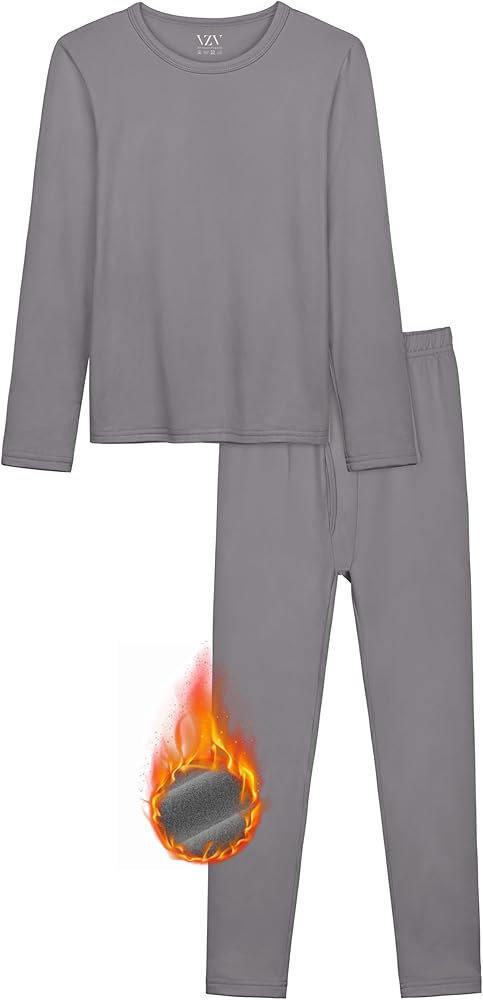 VZV Kids Thermal Underwear Set, Boys Underwear Thermals Set, Fleece Lined Base Layers Top Bottom ... | Amazon (US)