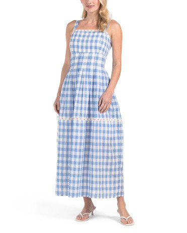 Americana Sleeveless Maxi Dress With Lace Ribbon Trim | TJ Maxx