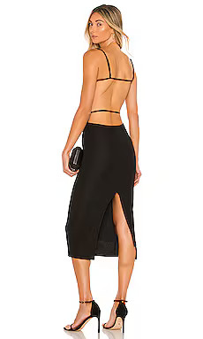 Camila Coelho Jeralyn Midi Dress in Black from Revolve.com | Revolve Clothing (Global)
