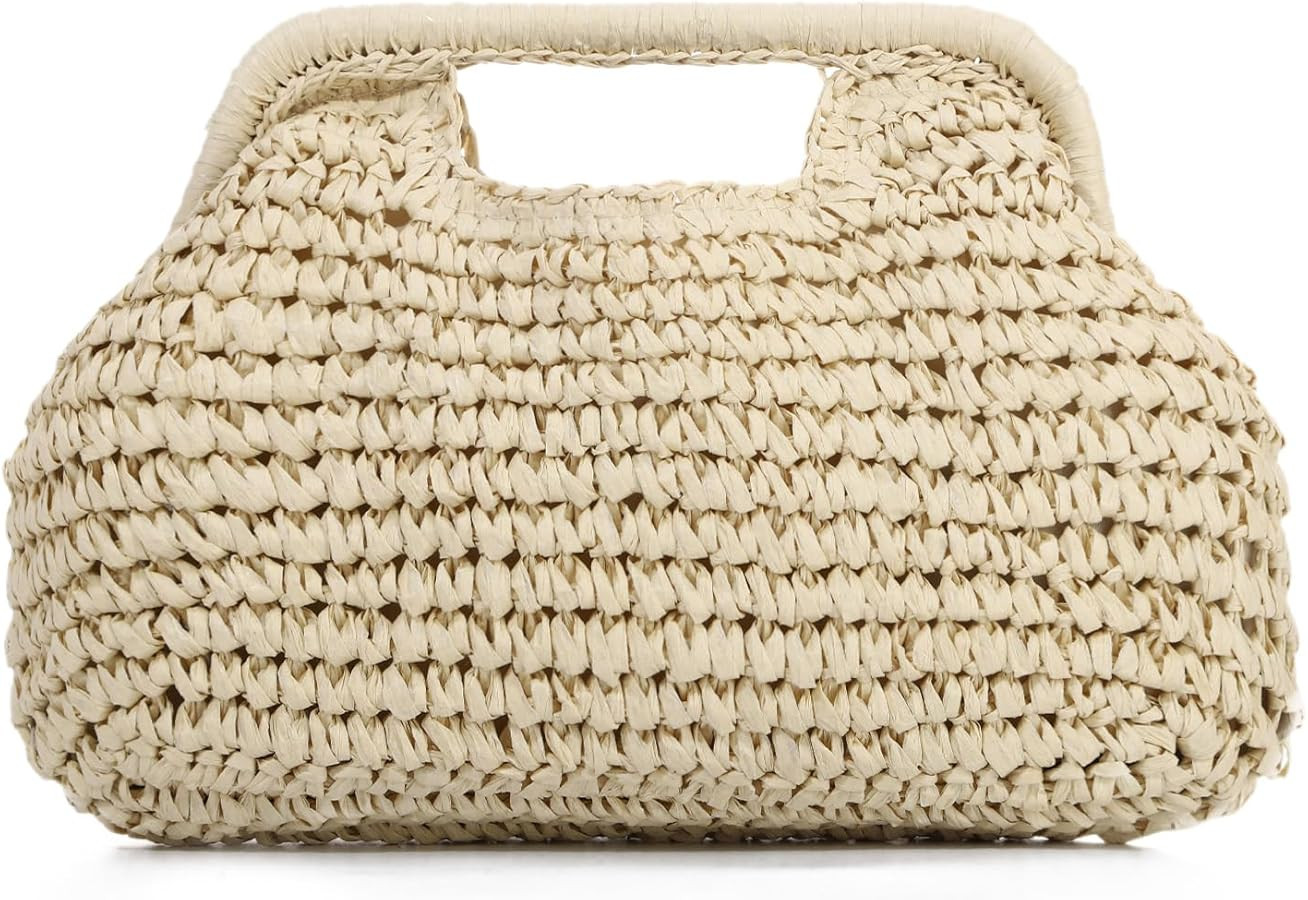Oweisong Women Straw Clutch Purse and Handbags Summer Beach Dumpling Bag | Amazon (US)