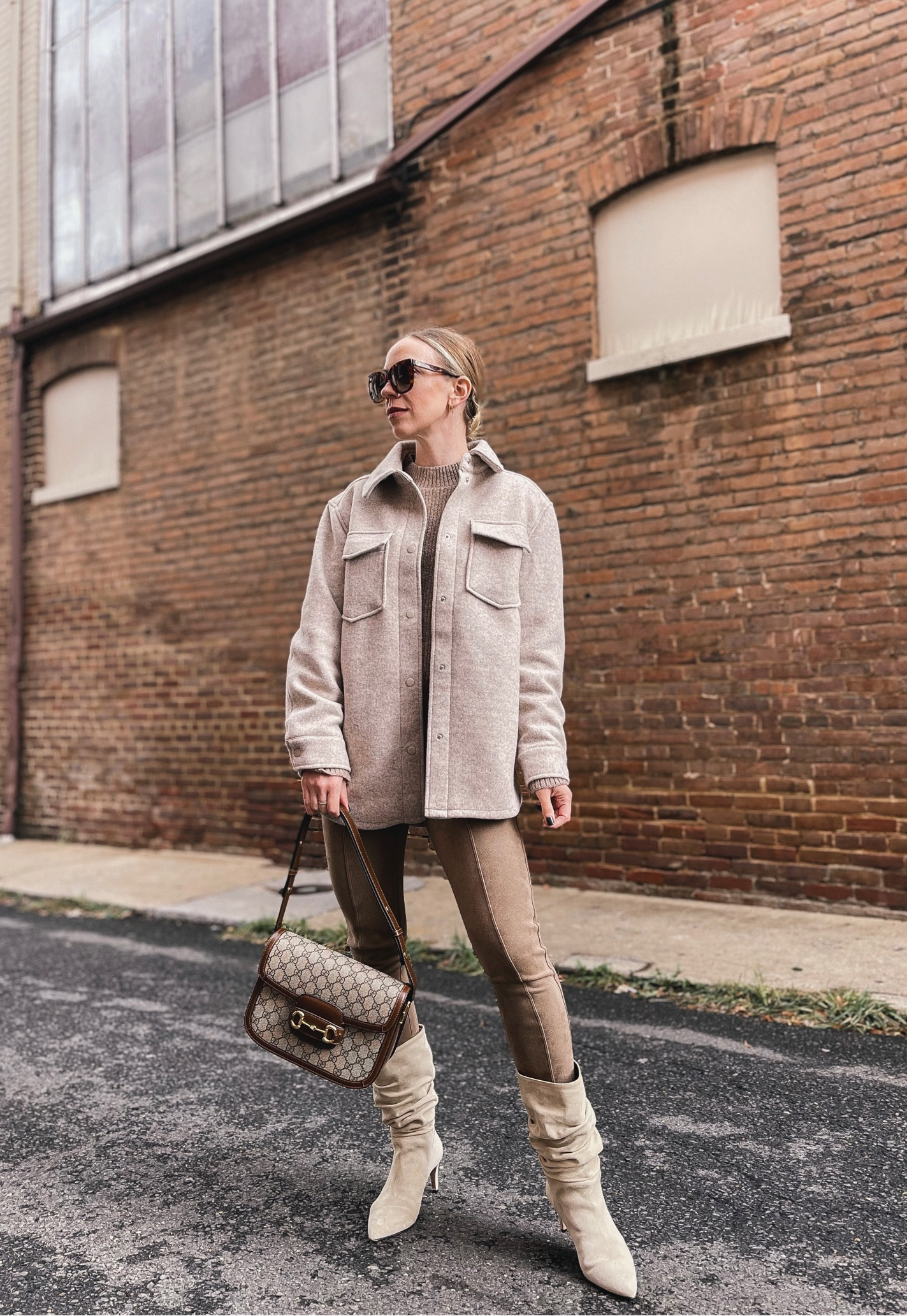 Shacket, suede leggings, Paris Texas slouchy boots, Gucci bag, fall fashion

#LTKshoecrush #LTKSeasonal #LTKunder50
