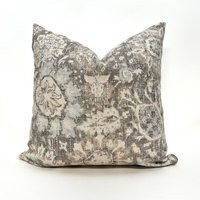 Beige & Blue Medallion Pillow Cover, Gray Pillow, Turkish Woven | Etsy (US)