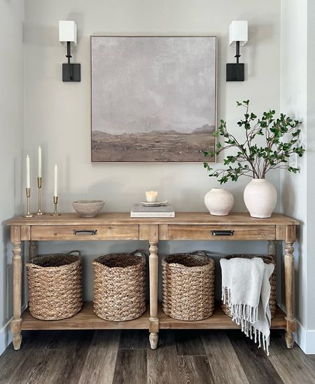 Winter to Spring foyer console table 

Console table / Foyer / entryway / baskets / stems / ceramic vases / studio McGee / artwork / canvas art / sconces / candlesticks / tapers / books / candles ceramic bowl / throw blanket / neutral / modern coastal 

#LTKhome #LTKfindsunder100 #LTKfindsunder50