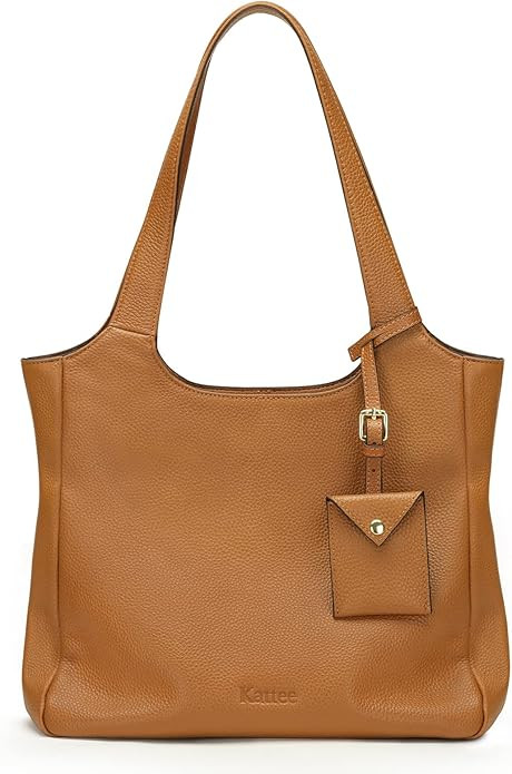 Kattee Soft Genuine Leather Tote Bags for Women Fashion Shoulder Hobo Purses and Handbags with Co... | Amazon (US)