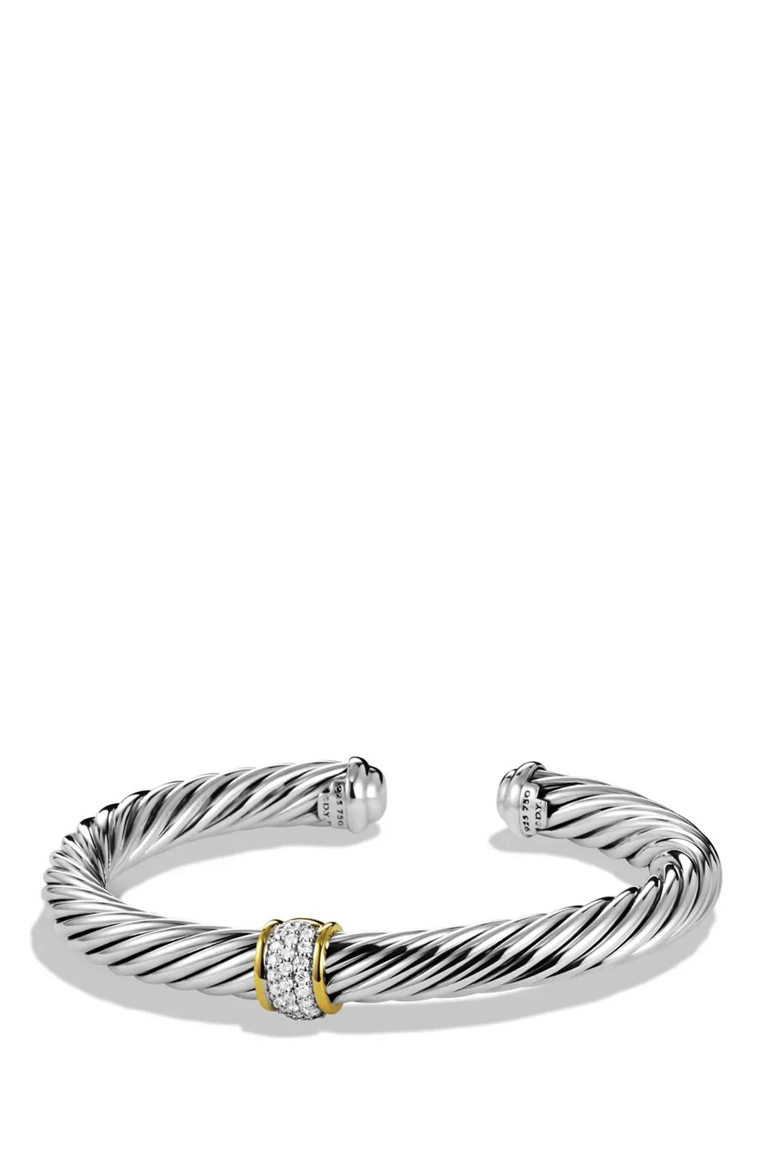 David Yurman Cable Classics Bracelet with Diamonds & 18K Gold, 7mm | Nordstrom