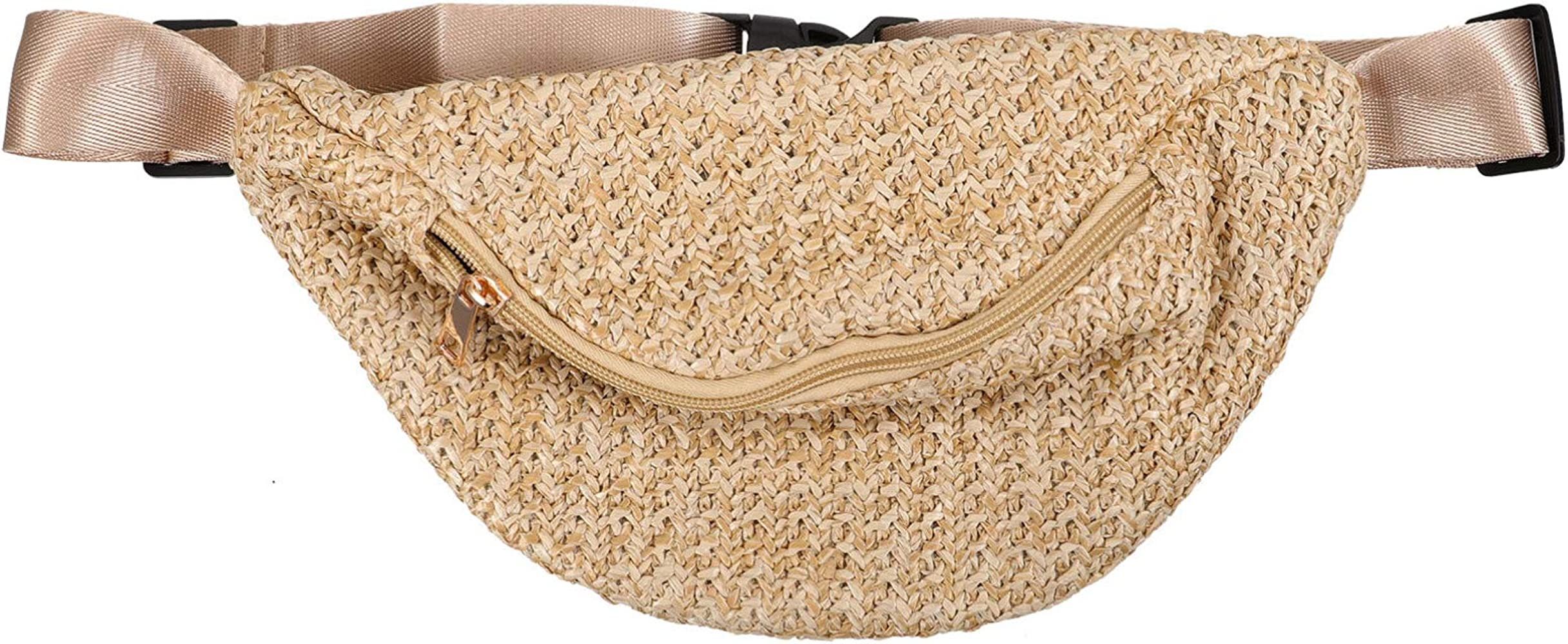 VALICLUD 1pc Summer Waist Bag Imitation Straw Woven Bag Chest Pouch Cross- body Bag | Amazon (US)