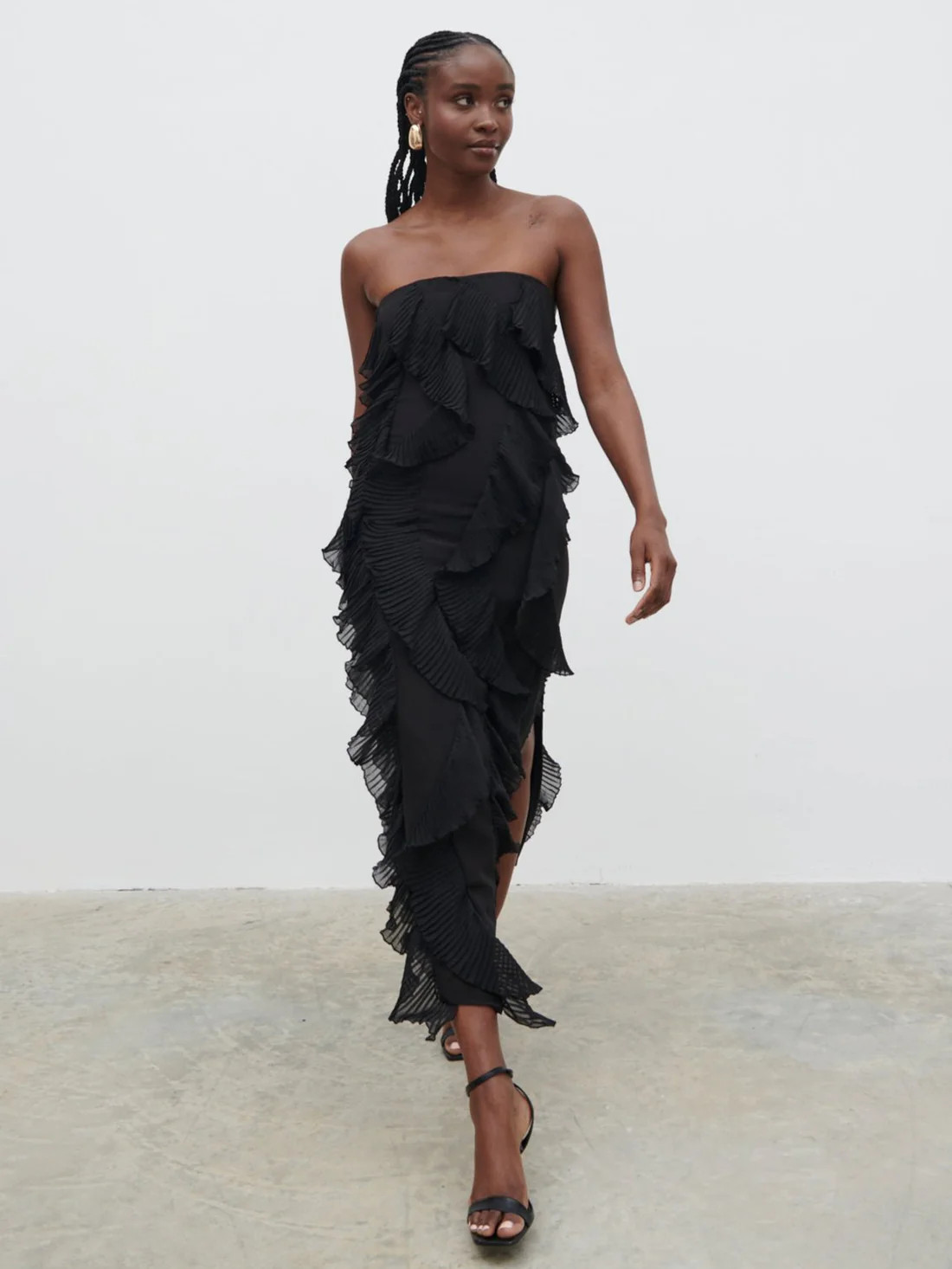 Perla Bandeau Ruffle Midaxi Dress | Pretty Lavish (UK)