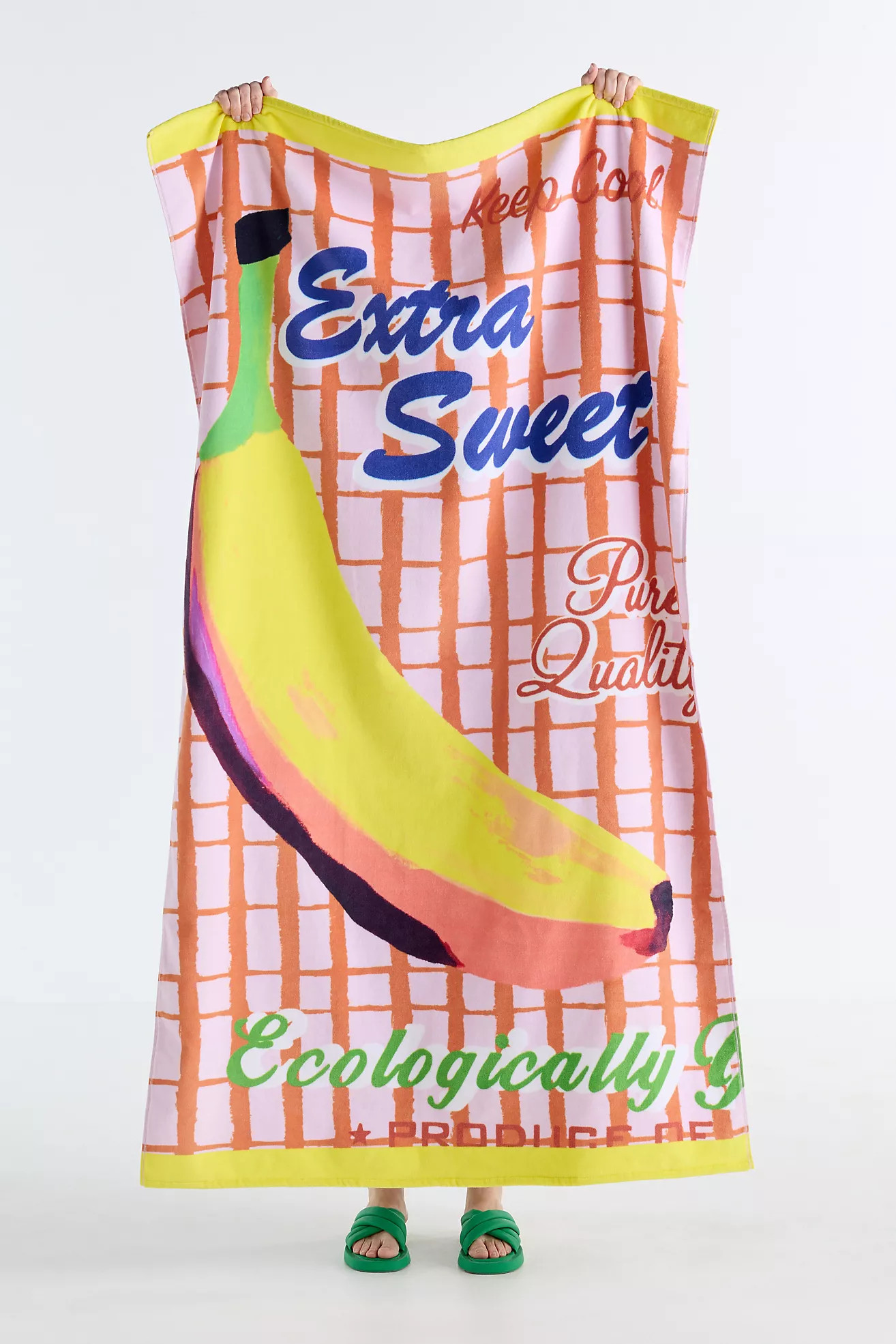 Cotton Woven Vintage Fruit Poster Beach Towel | Anthropologie (US)