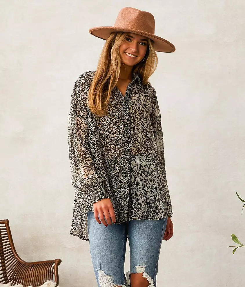 Acoa Mixed Print Chiffon Blouse | Buckle