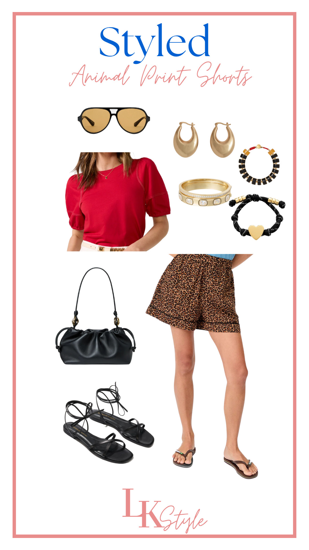 When you are ready for fall but it's still hot outside!  Animal print is a great option especially these super cute shorts!  They act as a neutral and can be styled so many different ways!  I love them with a red shirt!  What do you think? 

 #LTKSeasonal #LTKOver40 #LTKPetite