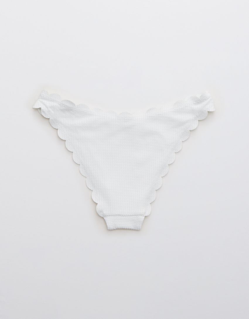 Aerie Waffle Scalloped Super High Cut Cheekiest Bikini Bottom | American Eagle Outfitters (US & CA)