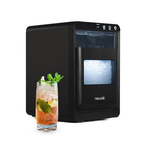 Nugget Ice Maker Countertop | 44 lbs/Day Pebble Ice Machine with Self-Cleaning | Soft Chewable Pebble & Sonic-Style Ice | Black Stainless Steel | Amazon (US)