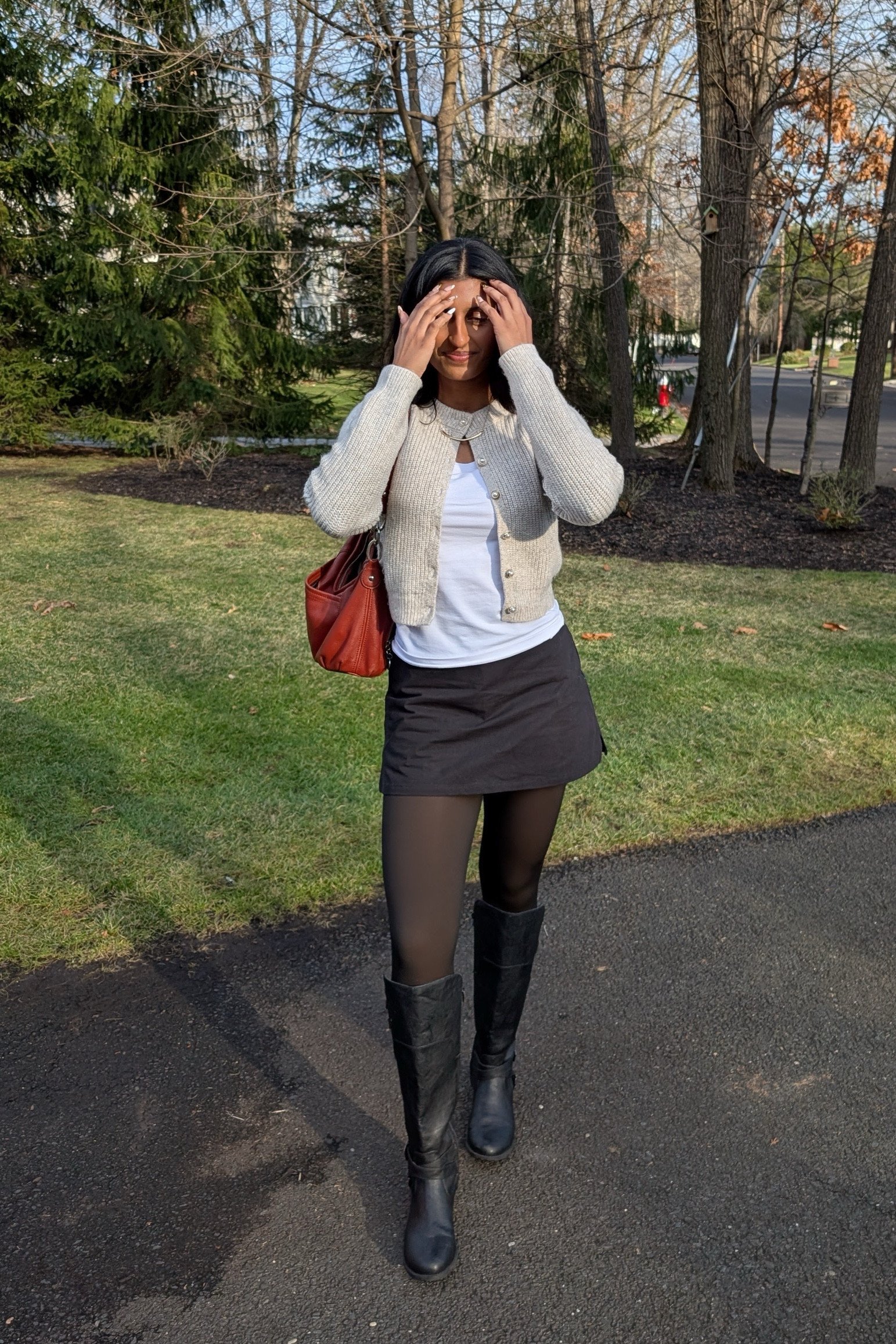 NYE daytime outfit! Casual winter city outfit that I wore yesterday 🫶🏽

Knee high black boots women’s shoes fashion winter style tights sweater cardigan layers Anne Klein red purse gold jewelry classy

#LTKSeasonal #LTKHoliday #LTKStyleTip