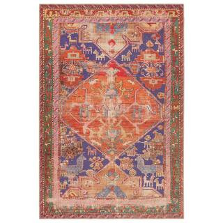 VIBE BY JAIPUR LIVING Sancho Orange/Purple 9 ft. x 12 ft. Medallion Washable Area Rug RUG157549 -... | The Home Depot