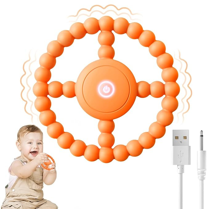 Vibrating Sensory Teething Toys,Baby Toys 6-18 Months, Autism Support & Oral Development, USB Rec... | Amazon (US)
