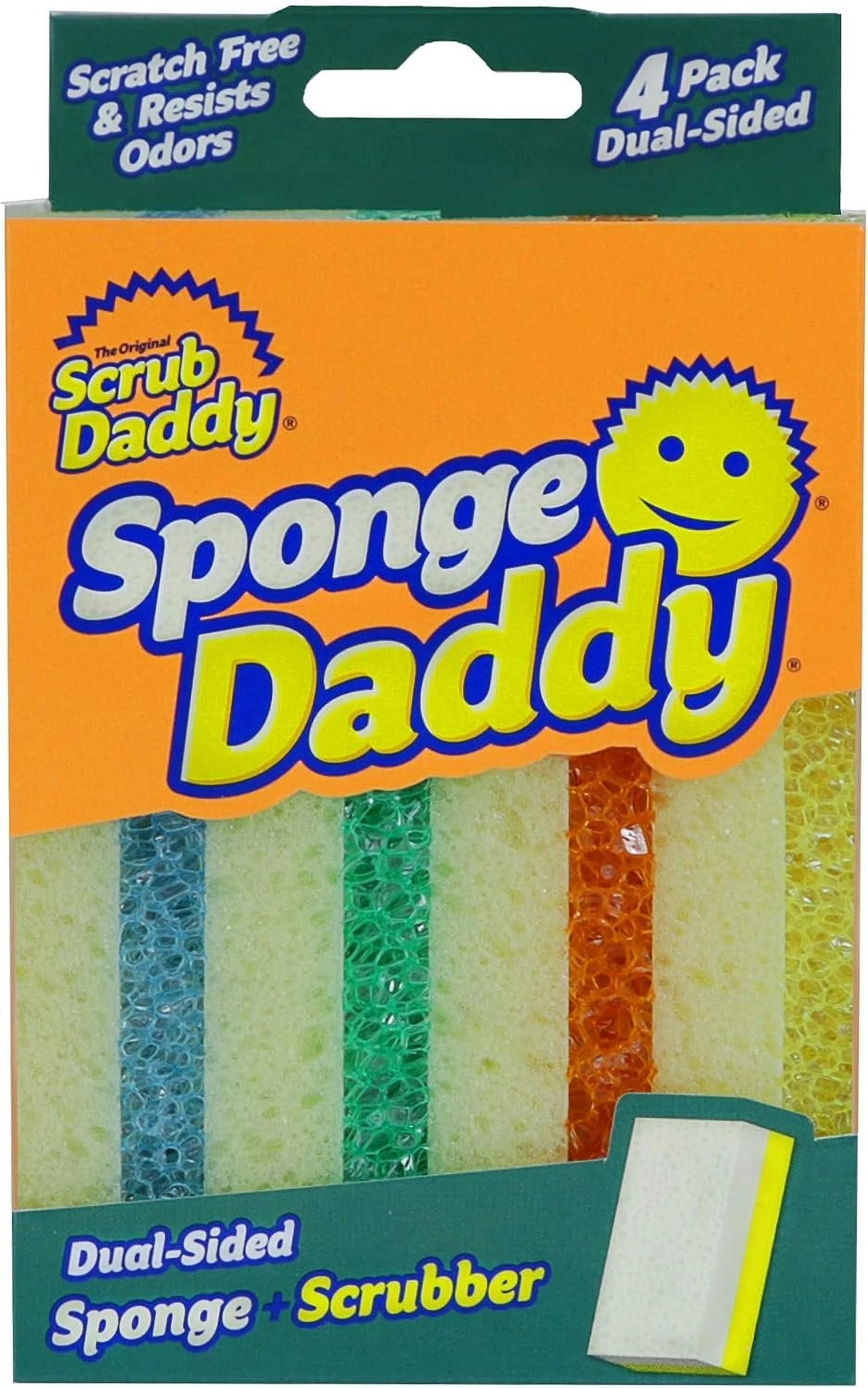 Scrub Daddy, Sponge Daddy - Dual Sided Sponge & Scrubber, Traditional Shape, FlexTexture, Soft in... | Walmart (US)