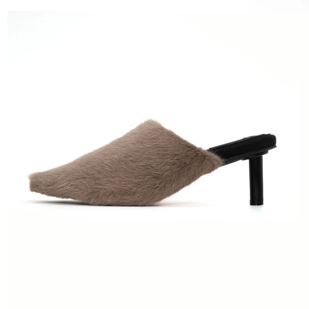 ROAM LONG LUXE CLOUD HEEL TAUPE FAUX FUR | ROAM