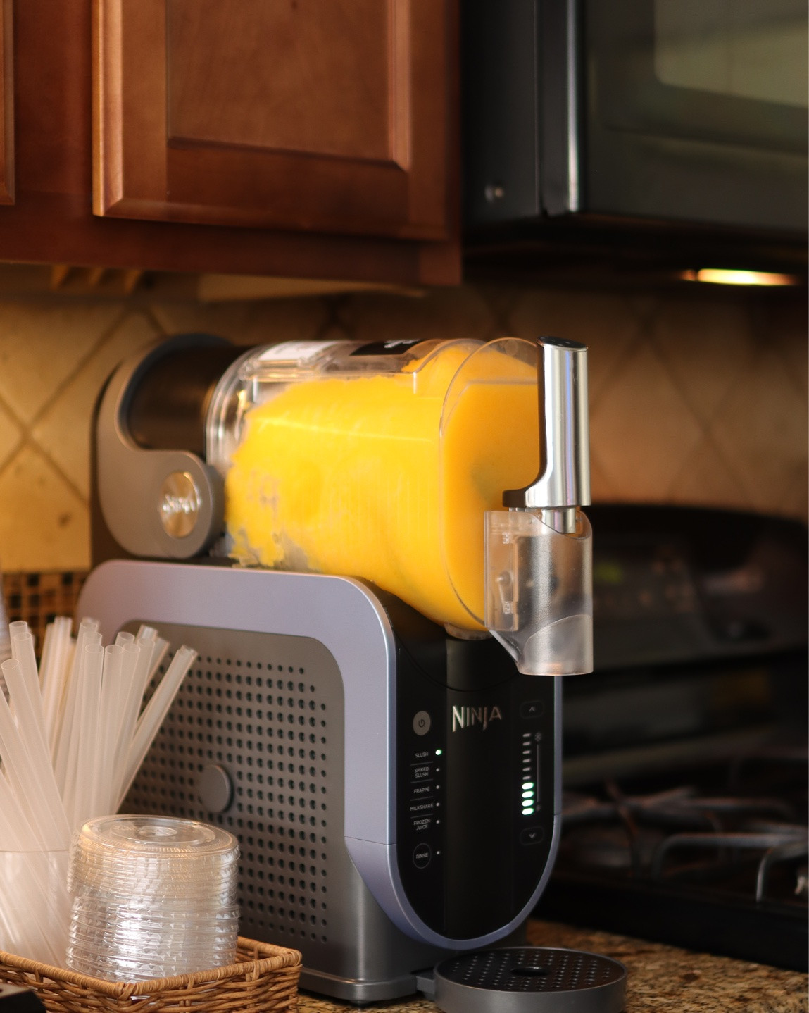 Got the Mango slushie prepped before I pick up my son from school. I love being a mom and this ninja slushie gives me more cool points!