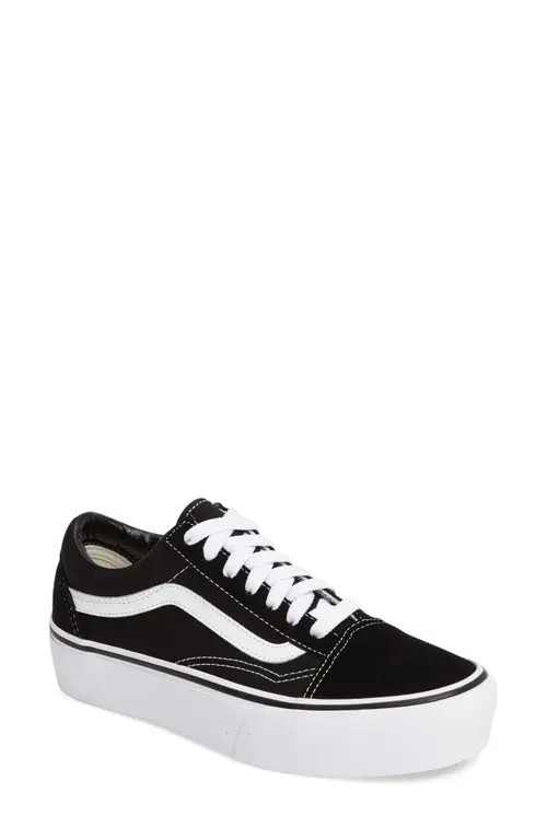 Vans Old Skool Platform Sneaker in Black/White at Nordstrom, Size 5 Women's | Nordstrom