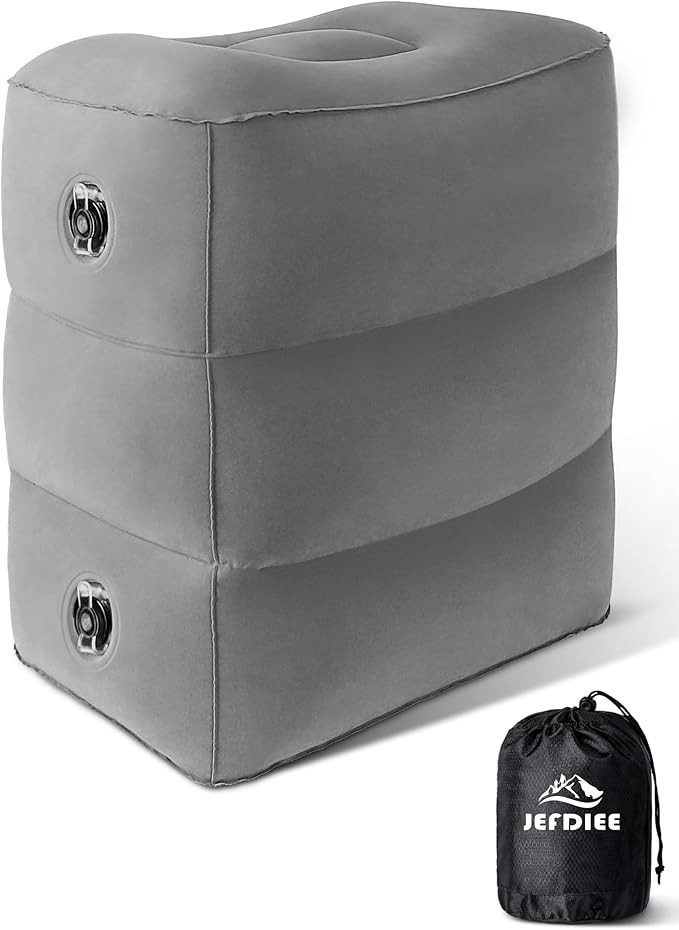 JefDiee Inflatable Foot Rest Pillow, Kids Airplane Bed, Adjustable 3 Layers Height Leg Rest Pillo... | Amazon (US)