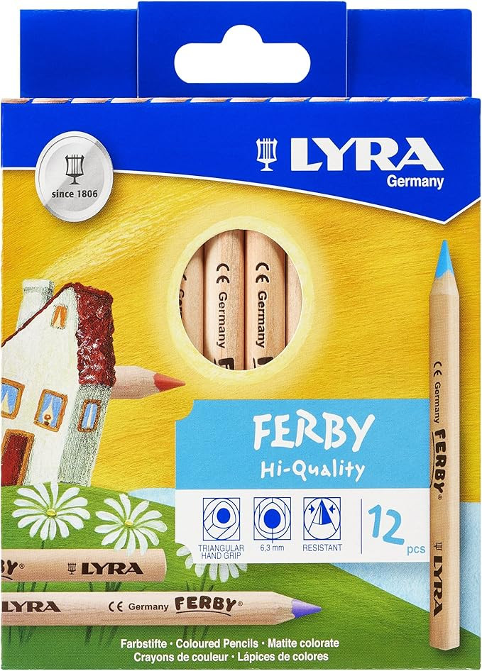 Amazon.com : Lyra Ferby Giant Triangular Colored Pencils - Set of 12 Short Colored Pencils with A... | Amazon (US)