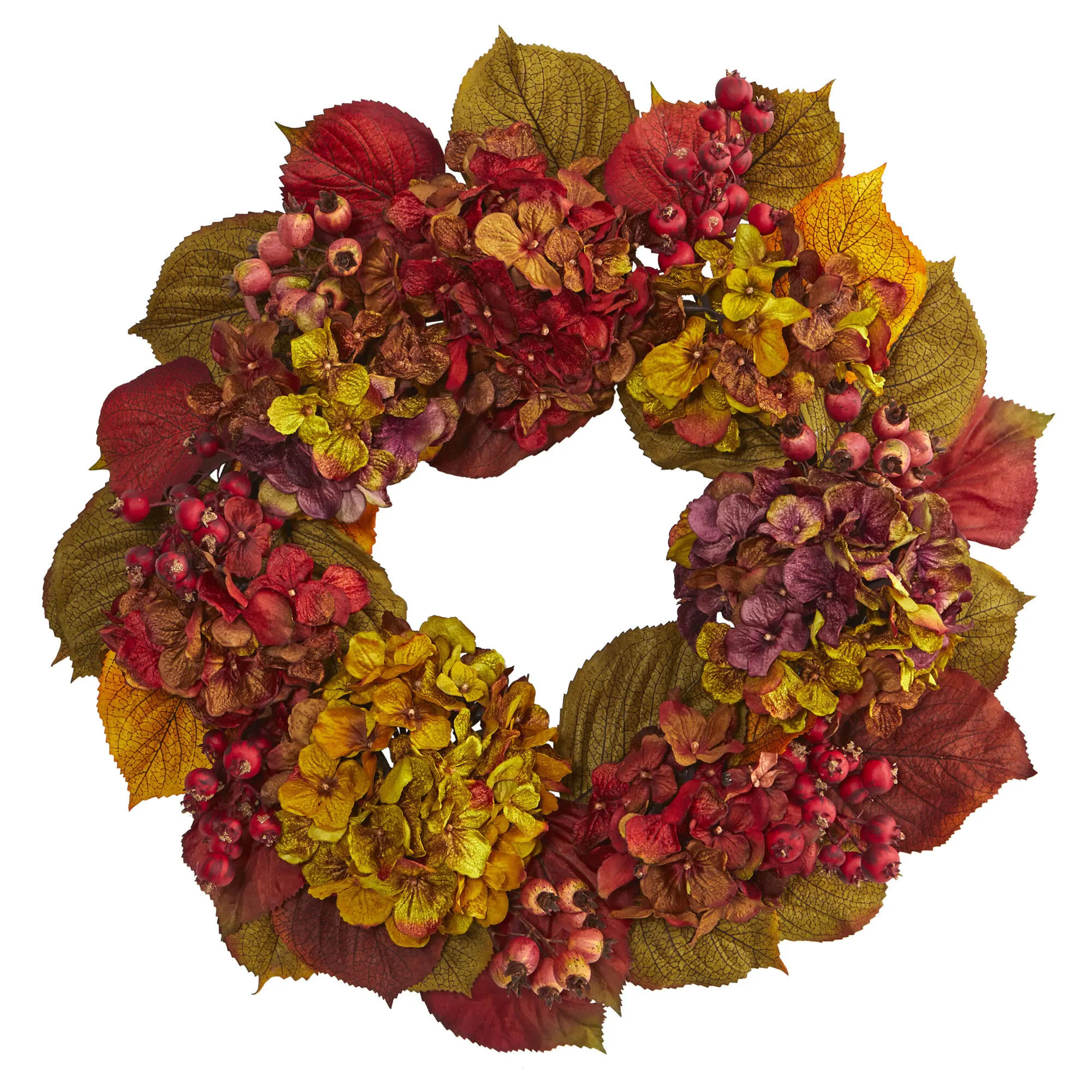Harvest 24" Hydrangea Wreath, Multi | Ashley
