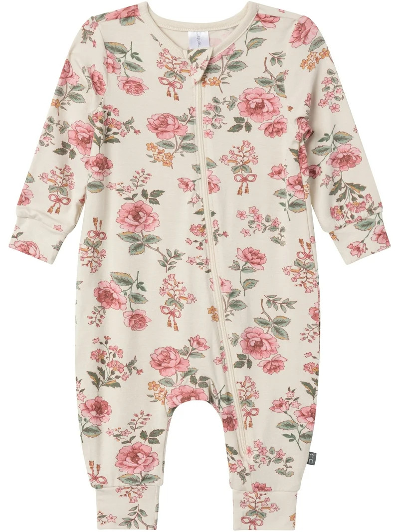 Modern Moments by Gerber Baby Neutral Super Soft Viscose Long Sleeve Coverall, Sizes Newborn - 12... | Walmart (US)
