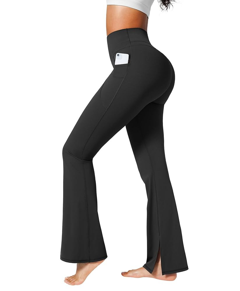 BRXL No Front Seam 30" Workout Flare Leggings for Women with Pockets Yoga Pants High Waisted Boot... | Amazon (US)