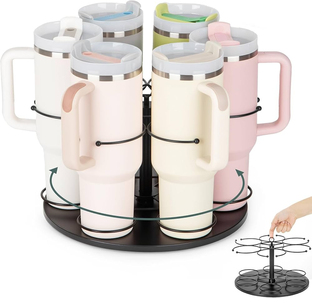Upgraded Water Bottle Organizer for Stanley 40 oz/30 oz/20 oz,Rotating Stanley Cup Organizer Hold... | Amazon (US)
