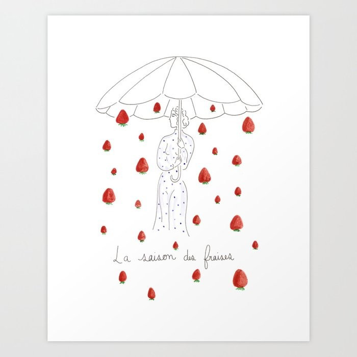 La saison des fraises Art Print by Isabelle Feliu | Society6