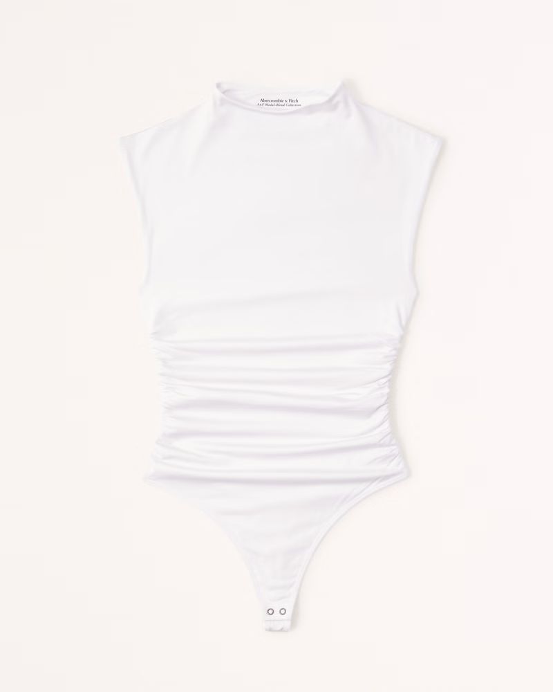 Cotton-Modal Ruched Shell Bodysuit | Abercrombie & Fitch (US)