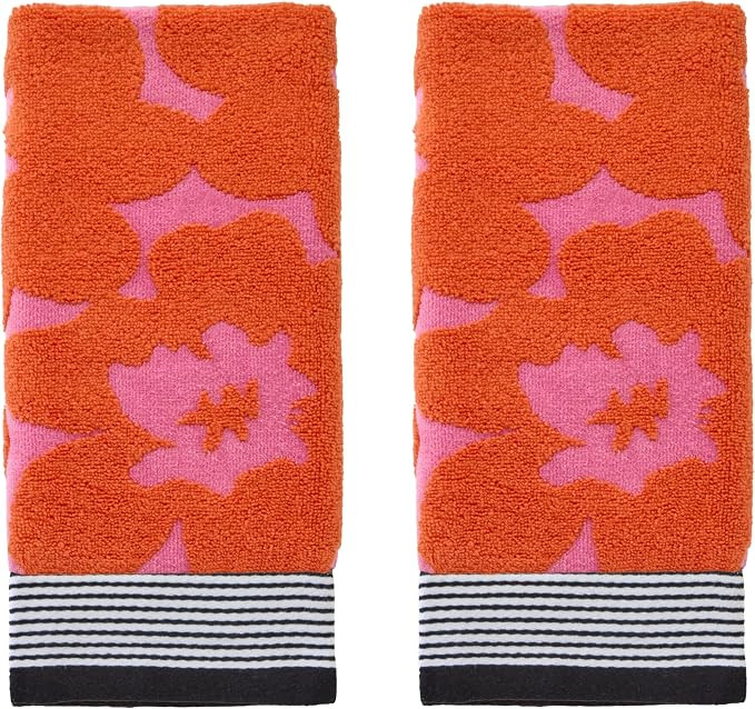 SKL Home Floral Grande 100% Cotton Premium 2-Piece Hand Towel Set, Reversible Jacquard, 550 GSM, ... | Amazon (US)
