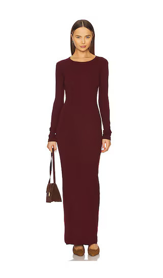 COTTON CITIZEN x REVOLVE Verona Crewneck Maxi Dress in Burgundy. - size S | Revolve Clothing (Global)