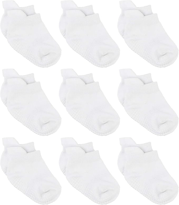 Zaples Baby Non Slip Grip Ankle Socks with Non Skid Soles for Infants Toddlers Kids Boys Girls | Amazon (US)
