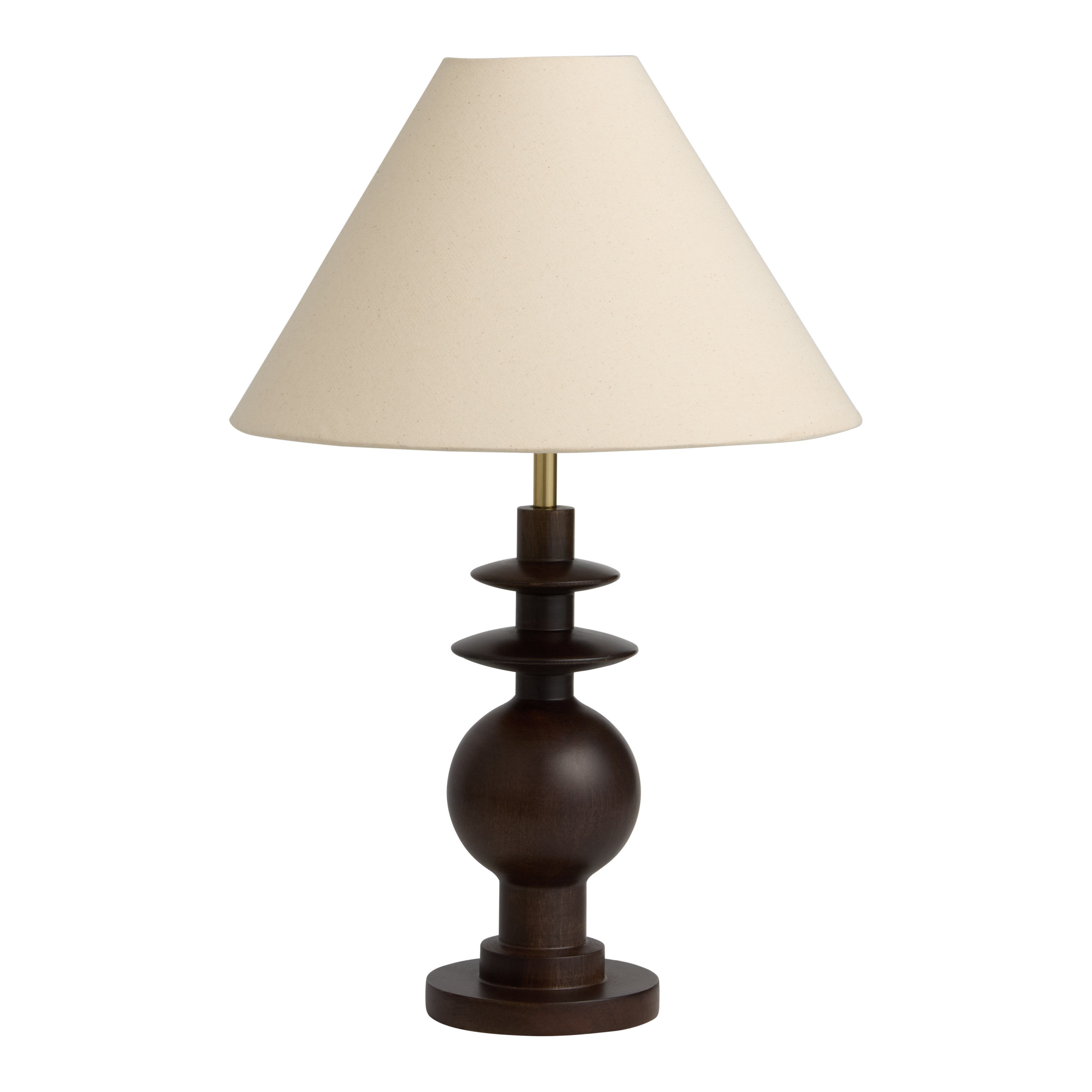 Charlie Blackened Wood Geo Textured Empire Shade Table Lamp | World Market