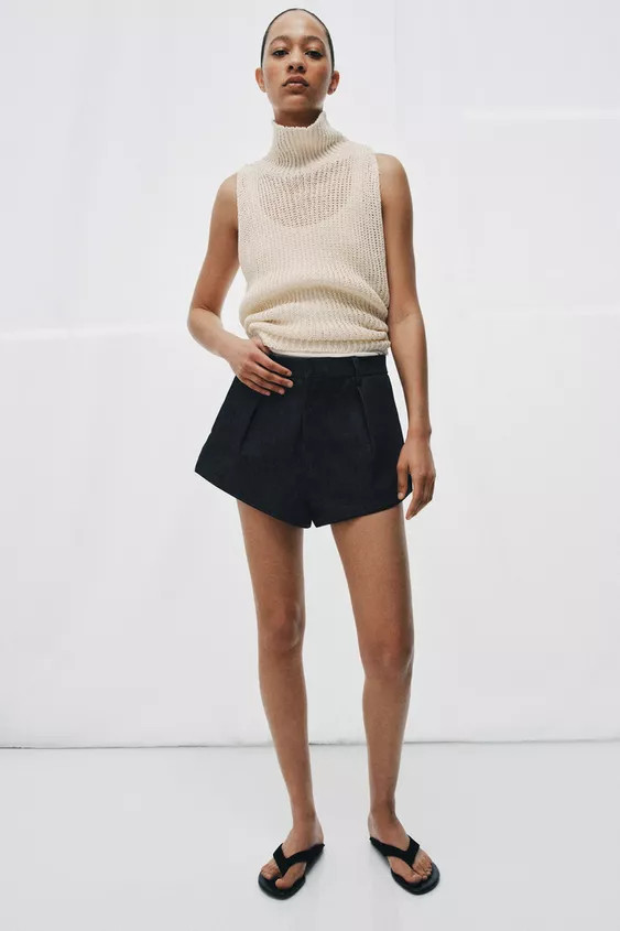 ZW COLLECTION DARTED DENIM SHORTS | Zara UK