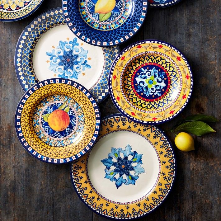 Sicily Outdoor Melamine Dinner Plates, Yellow | Williams-Sonoma
