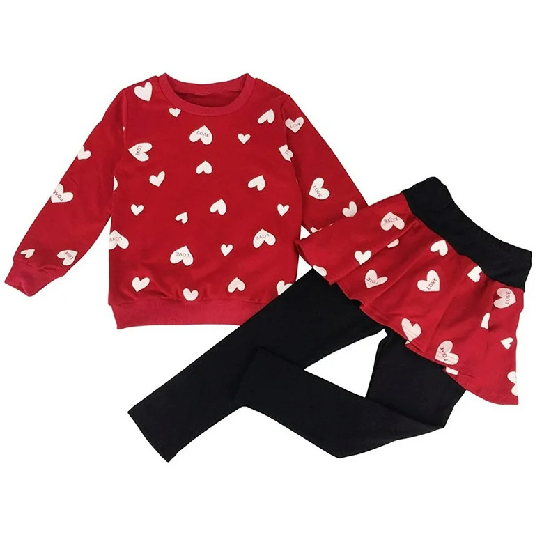Little Hand Girl Clothing Set Outfit Sets Sweatshirt Top & Long Pantskirts 2pcs Size 8T | Walmart (US)