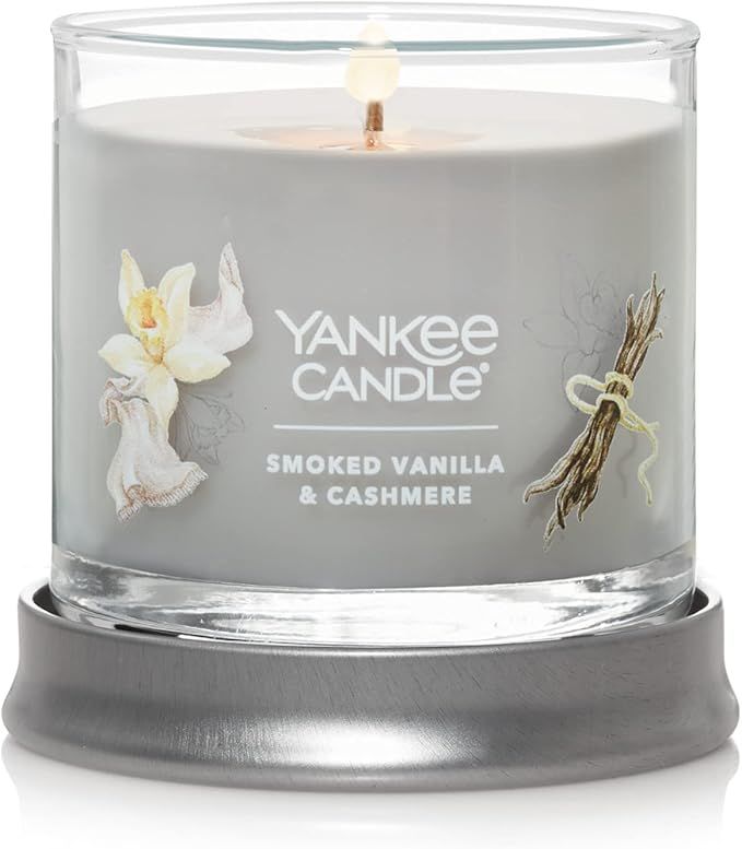 Yankee Candle Smoked Vanilla & Cashmere Scented, Signature 4.3oz Small Tumbler Single Wick Candle... | Amazon (US)