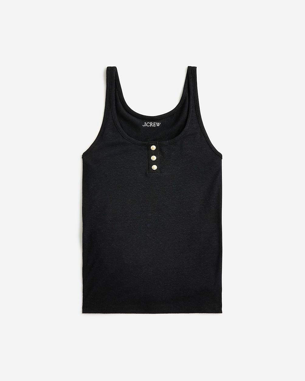 Henley tank top in stretch linen blend | J. Crew US