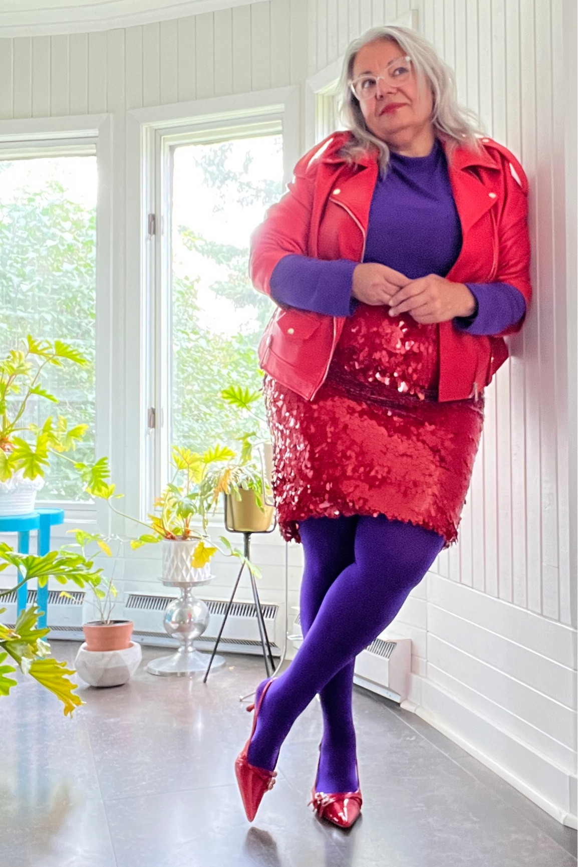 Bold Snag tights styled with bolder colors 

#LTKover50style #LTKplussize #LTKautumn