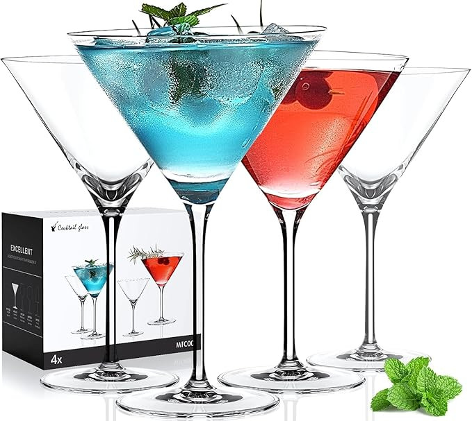 Martini Glasses Set of 4, 9oz Coupe Cocktail Glasses for Margarita | Amazon (US)