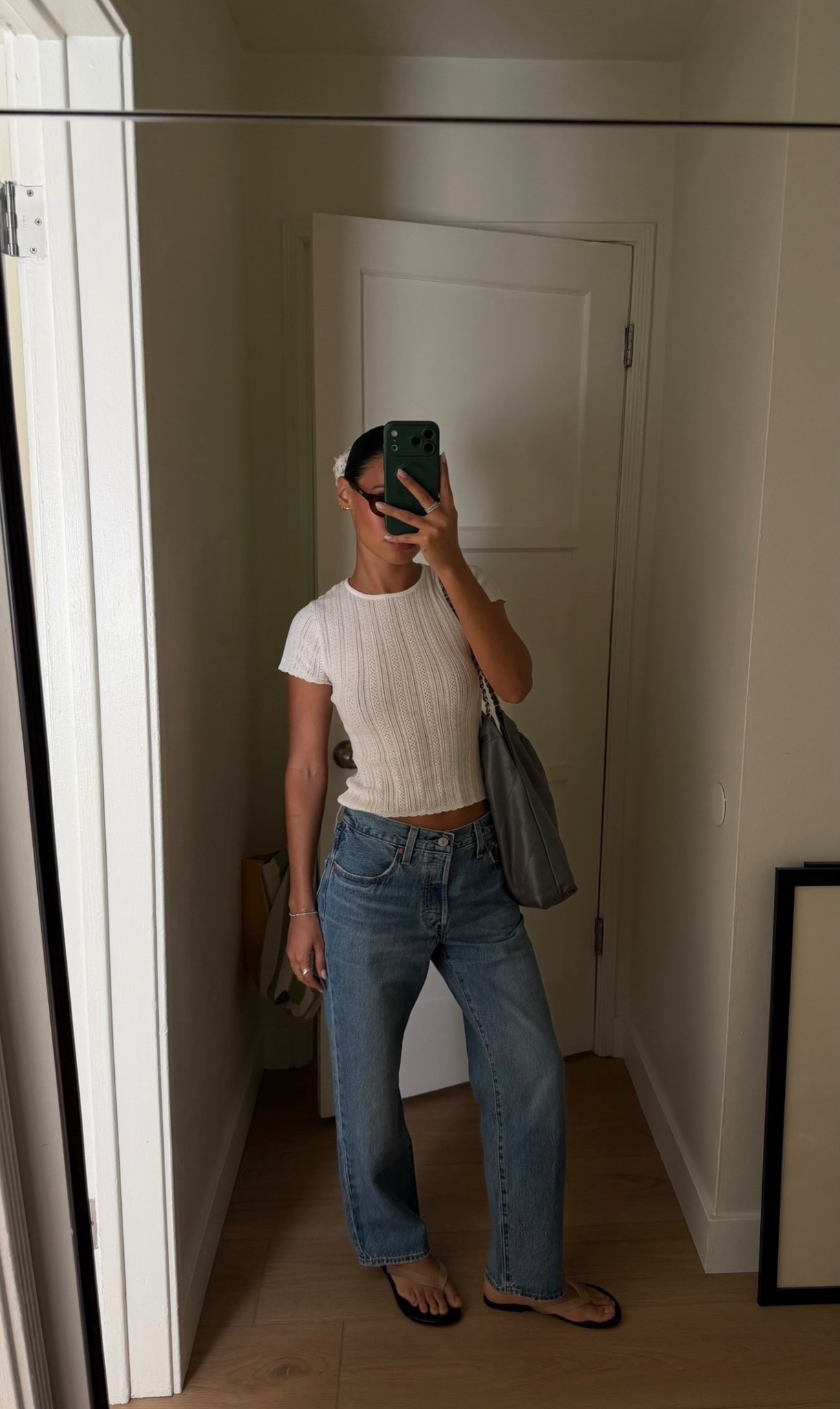 spring time in LA ootd | Amazon scrunchie, DISSH white tee, Levi’s jeans, revolve sandals 

#LTKootd #LTKFestival #LTKdayinmylife