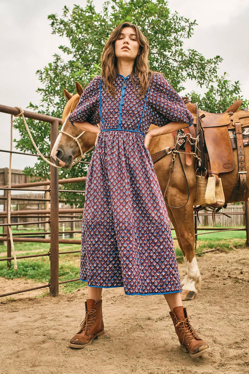 Brenner Dress | Quilted Puff Sleeve Dress | Hunter Bell | Hunter Bell