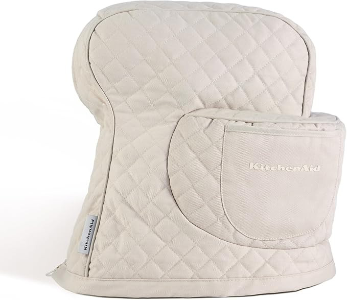 KITCHENAID Fitted Tilt-Head Stand Mixer Cover with Storage Pocket, Quilted 100% Cotton,14.4"x18"x... | Amazon (US)