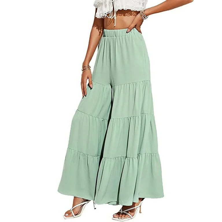 Elastic Assorted Colors Drawstring Sports Pants Women Waist Casual Pants Loose High Waisted | Walmart (US)