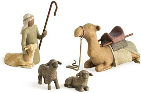 Willow Tree Shepherd and Stable Animals, Sculpted Hand-Painted Nativity Figures, 4-Piece Set | Amazon (US)