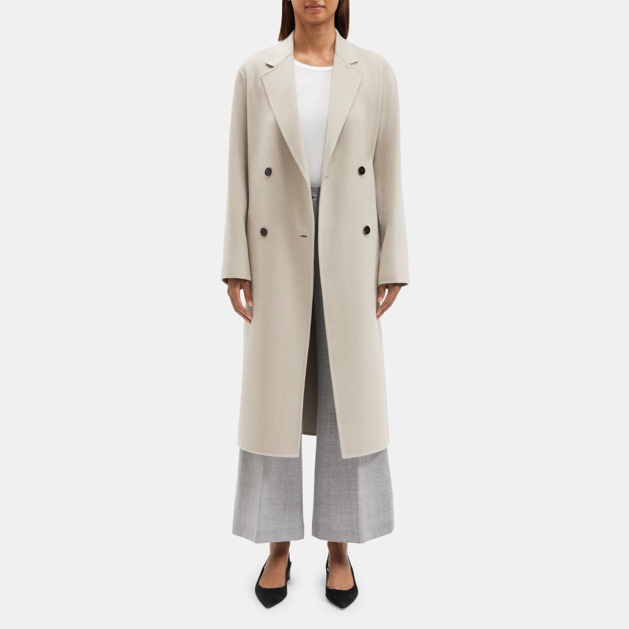 Double-Breasted Coat in Cashmere | Theory Outlet