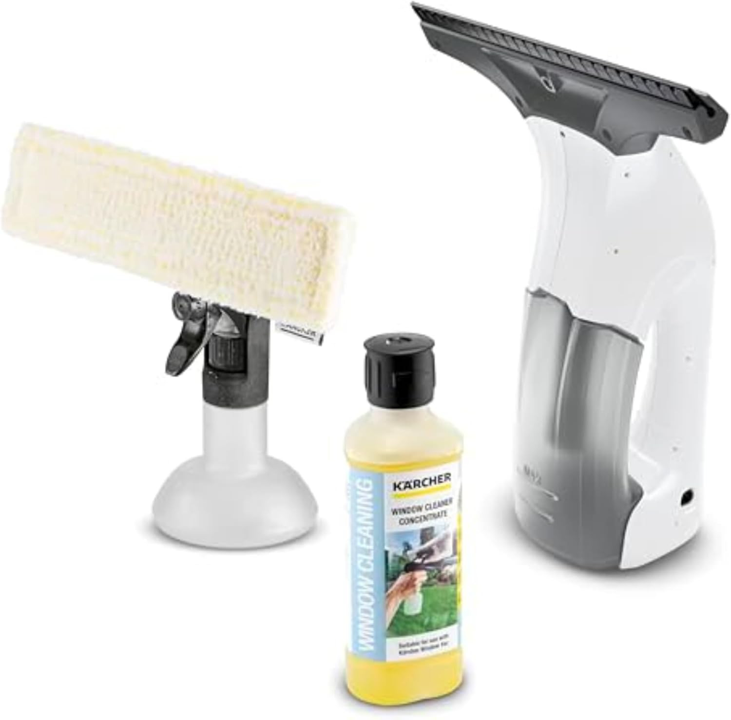 Kärcher WV 1 Plus - 2-in-1 Window Vacuum Squeegee - Perfect for Showers, Mirrors, Glass, and Countertops - 10 in. Squeegee Blade - White | Amazon (US)